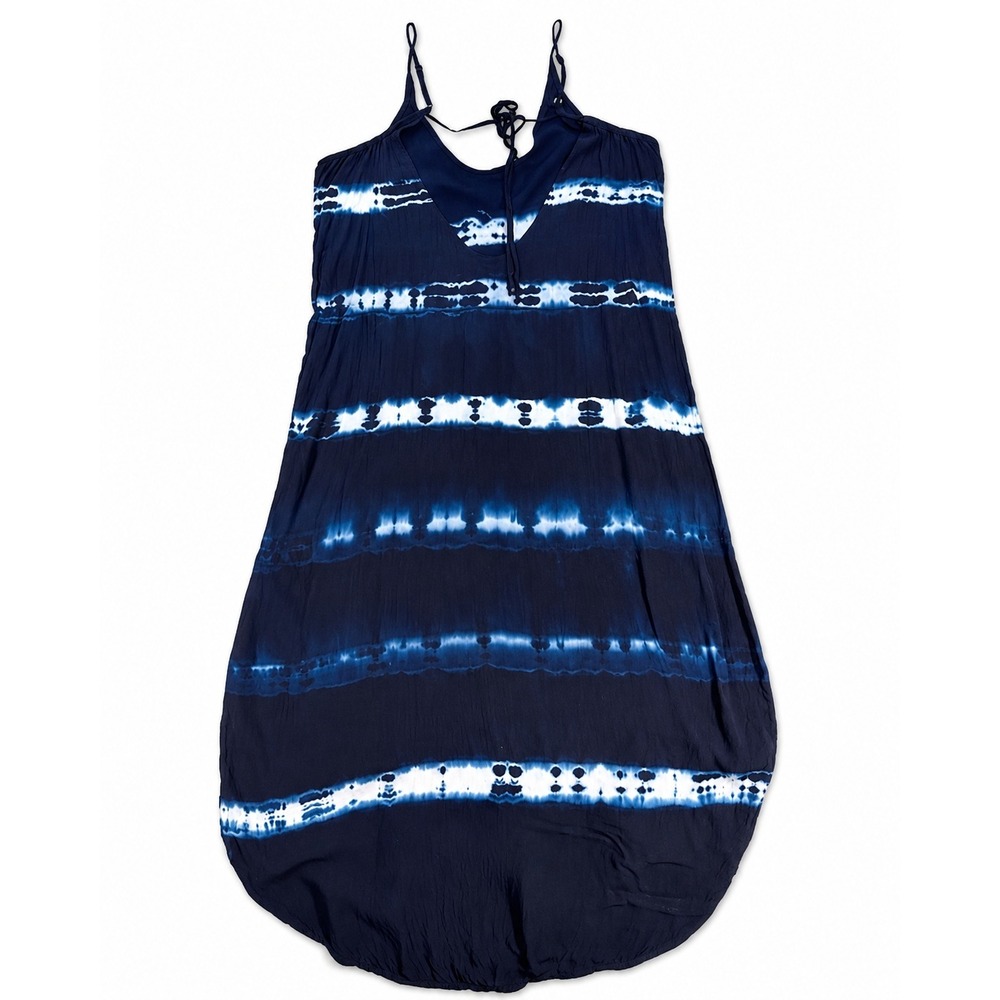 Cloth & Stone for Anthropologie Navy Tie Dye Strappy Midi Dress Small Coverup